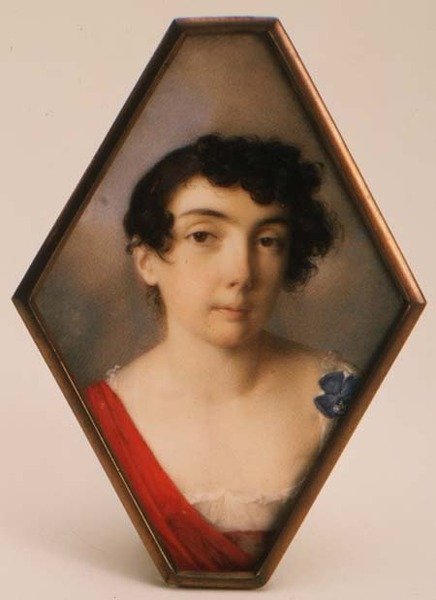 Porträtt av Anna Mikhailovna Khitrovo (1782-1846), ca 1802 (akvarell och gouache) av School Russian