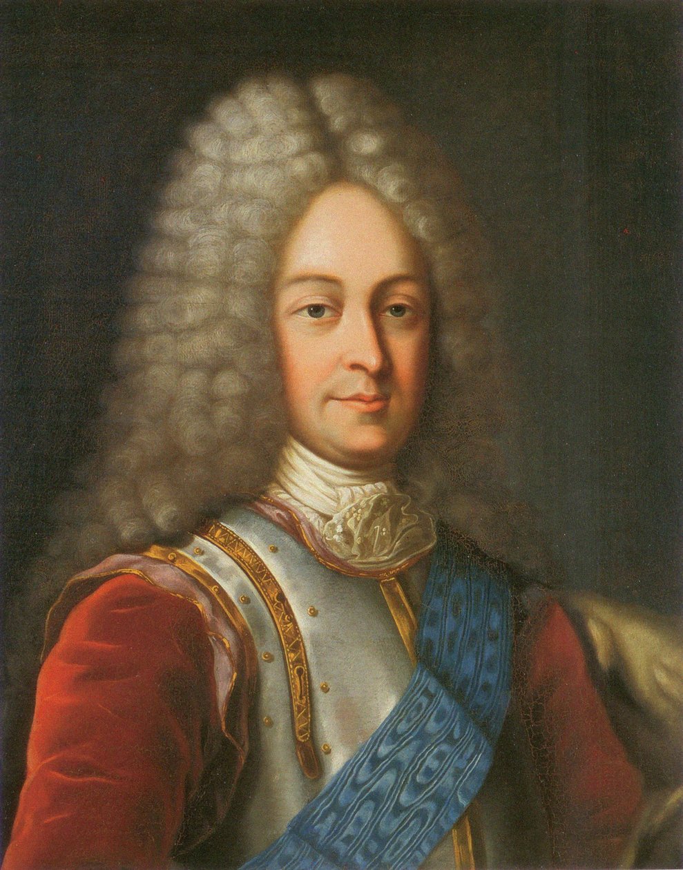 Porträtt av prins Vasilij Lukich Dolgorukov, första hälften av 1700-talet (lito i färg) av School Russian