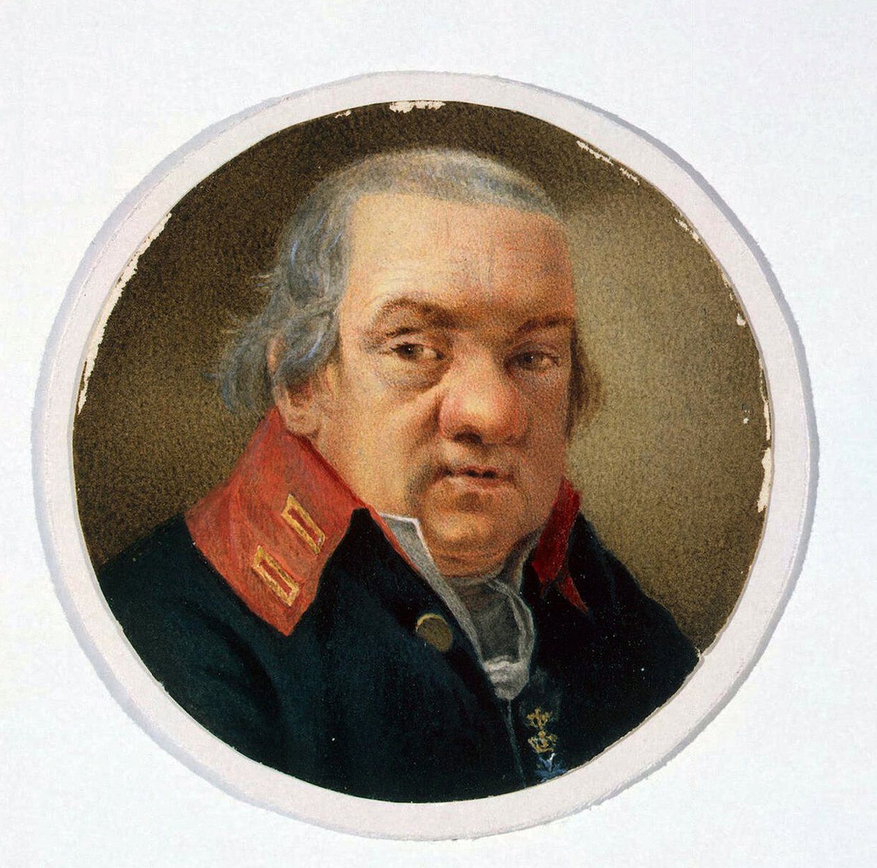Porträtt av arkitekten Giacomo Quarenghi (1744-1817) av anonym konstnär, akvarell på papper av School Russian
