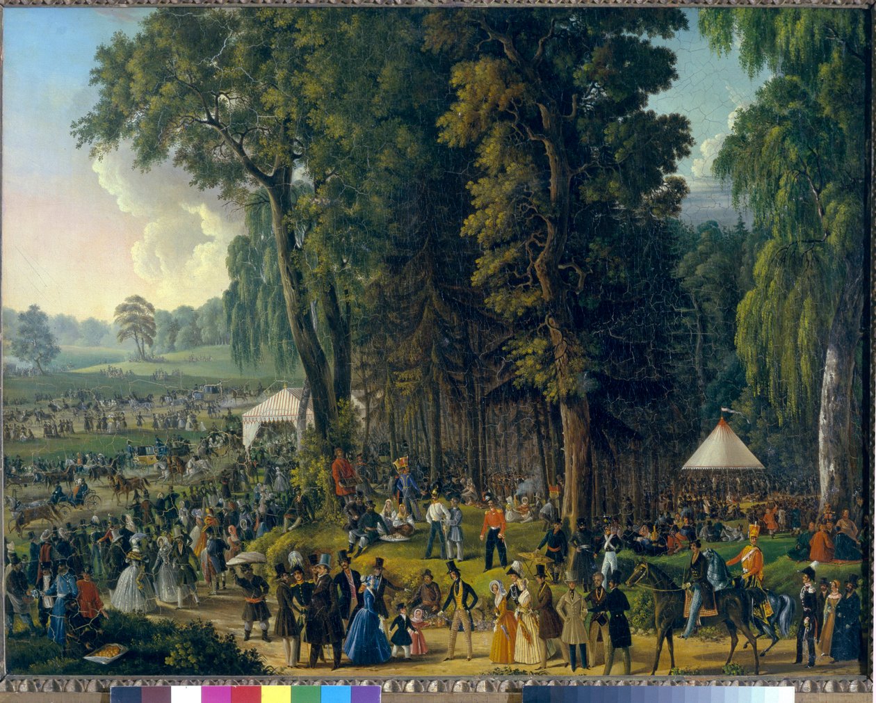 Offentligt firande på Marina Rocha i Moskva. Anonym målning, olja på duk, ca 1840. Rysk konst av School Russian