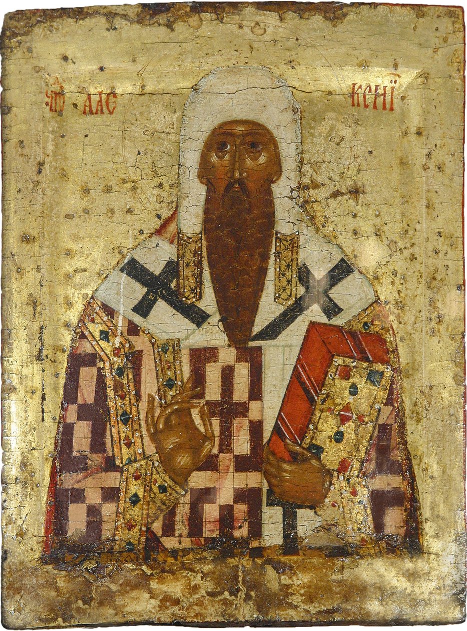 Saint Alexis, metropolit de Moscou (1292-1378) - Rysk ikon: Saint Metropolit Alexius. Tempera på panel, andra hälften av 1400-talet, Museum of History and Art, Suzdal av School Russian