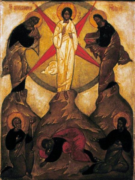 Agony in the Garden (tempera och bladguld på panel) av School Russian