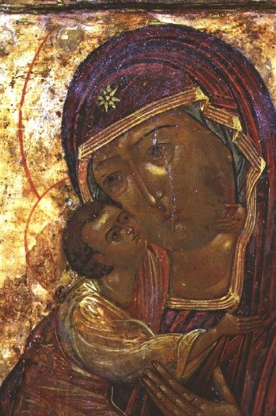 Guds moder Theodorovskaya, ikon, sent 1500-tal (tempera på panel) av School Russian