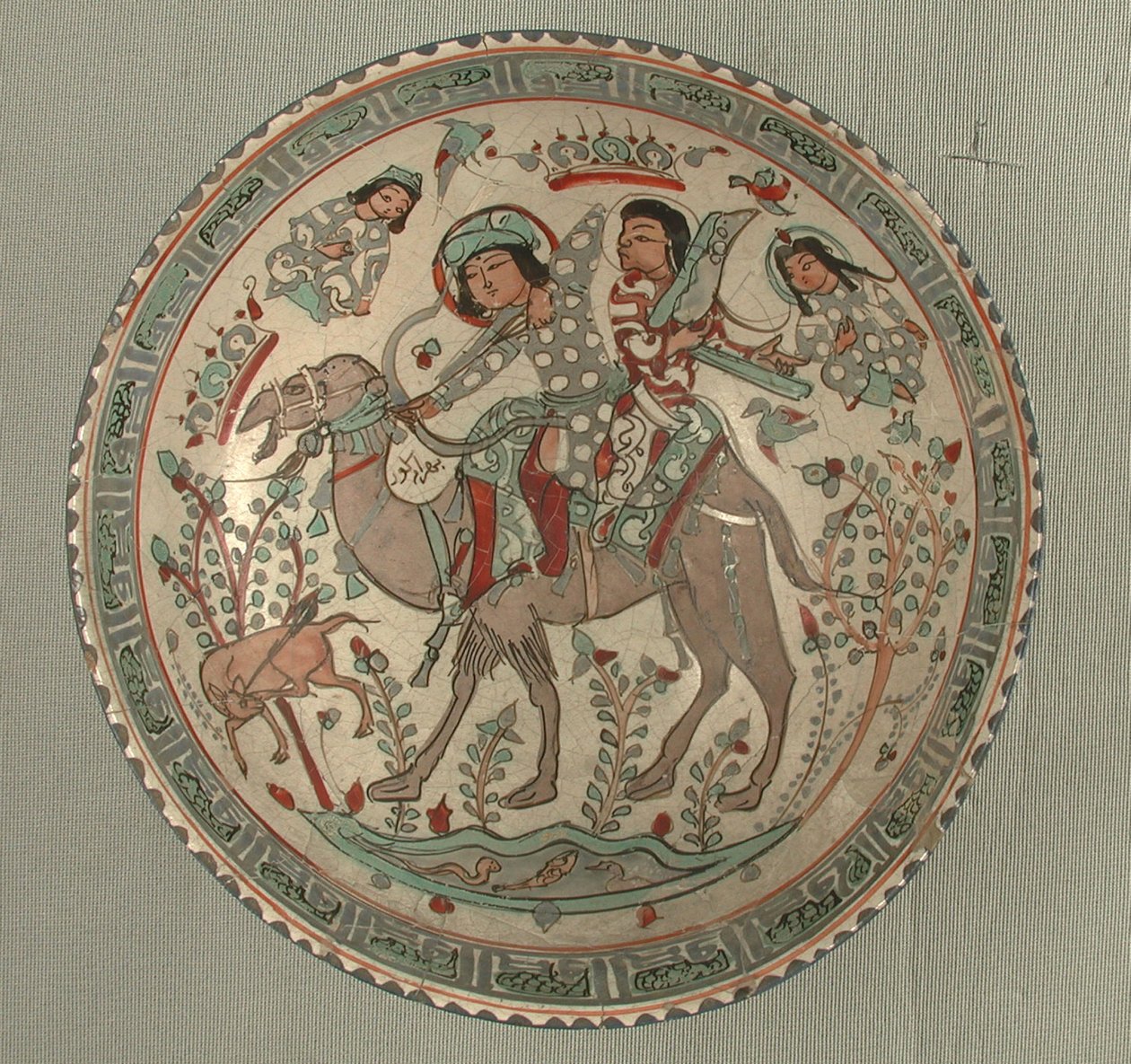 Skål med en jaktscen från berättelsen om Bahram Gur och Azadeh av School Sasanian