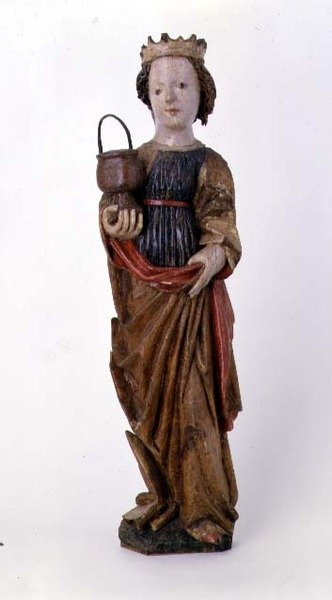 Träskulptur av den heliga Dorothy från Kassa av School Slovakian