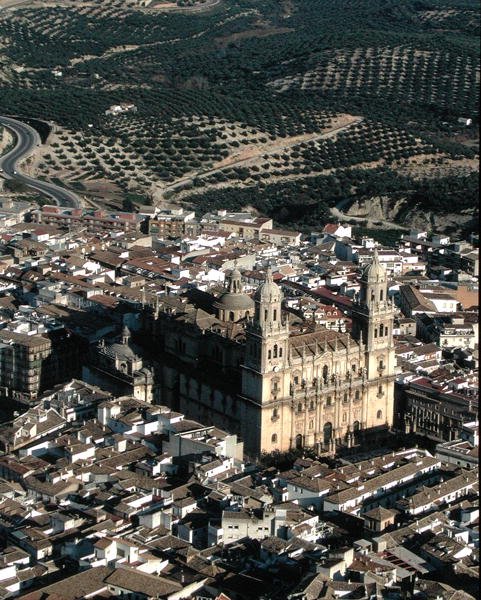 Flygfoto över Jaen-katedralen (foto) av School Spanish