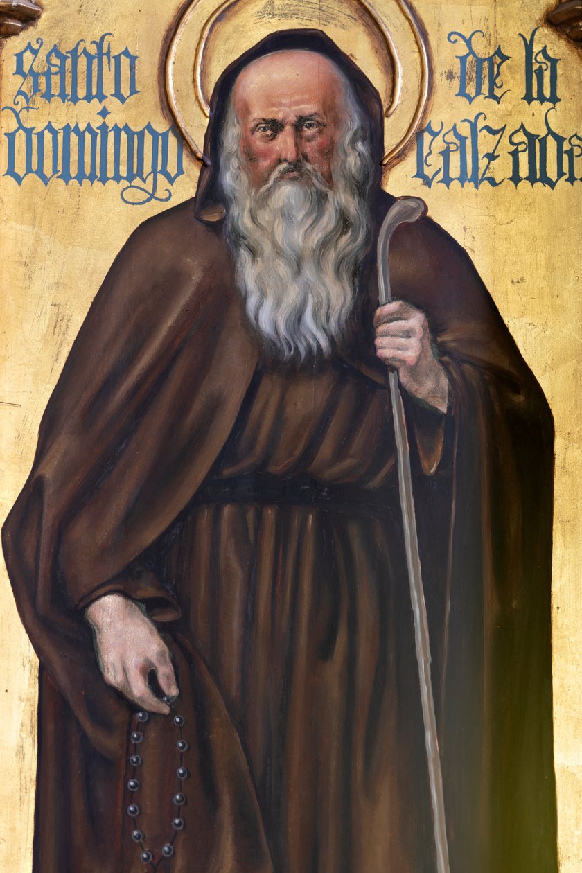 Hermitage (Hermitage av Nuestra Señora de La Plaza). Interiör. Altaret. Detalj av altaret. Altare (målning) av School Spanish