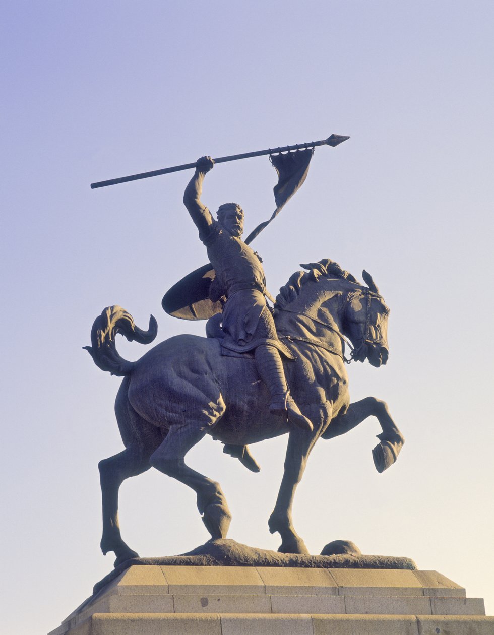 Monument till El Cid (ca 1040-99) (brons) av School Spanish
