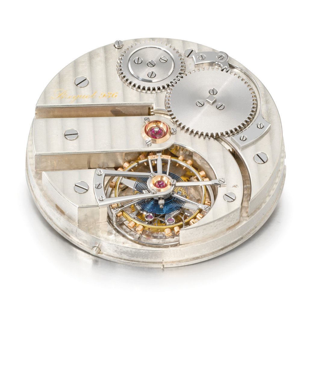 Openface nyckellös en minuts tourbillon klocka, Breguet nr. 986 (glas & metall) (se även 1127360) av Swiss School