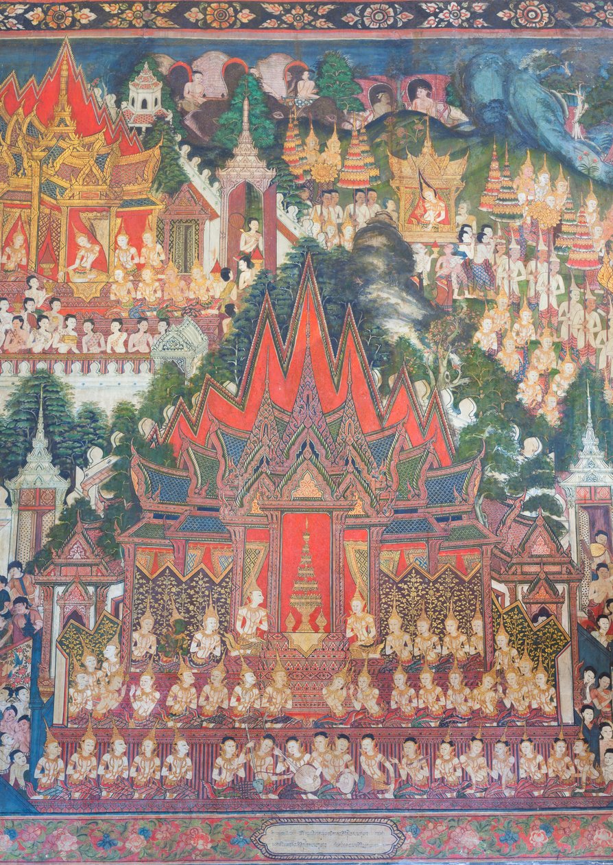 Muralmålningar i Buddhaisawan-kapellet, Wang Na-palatset av School Thai