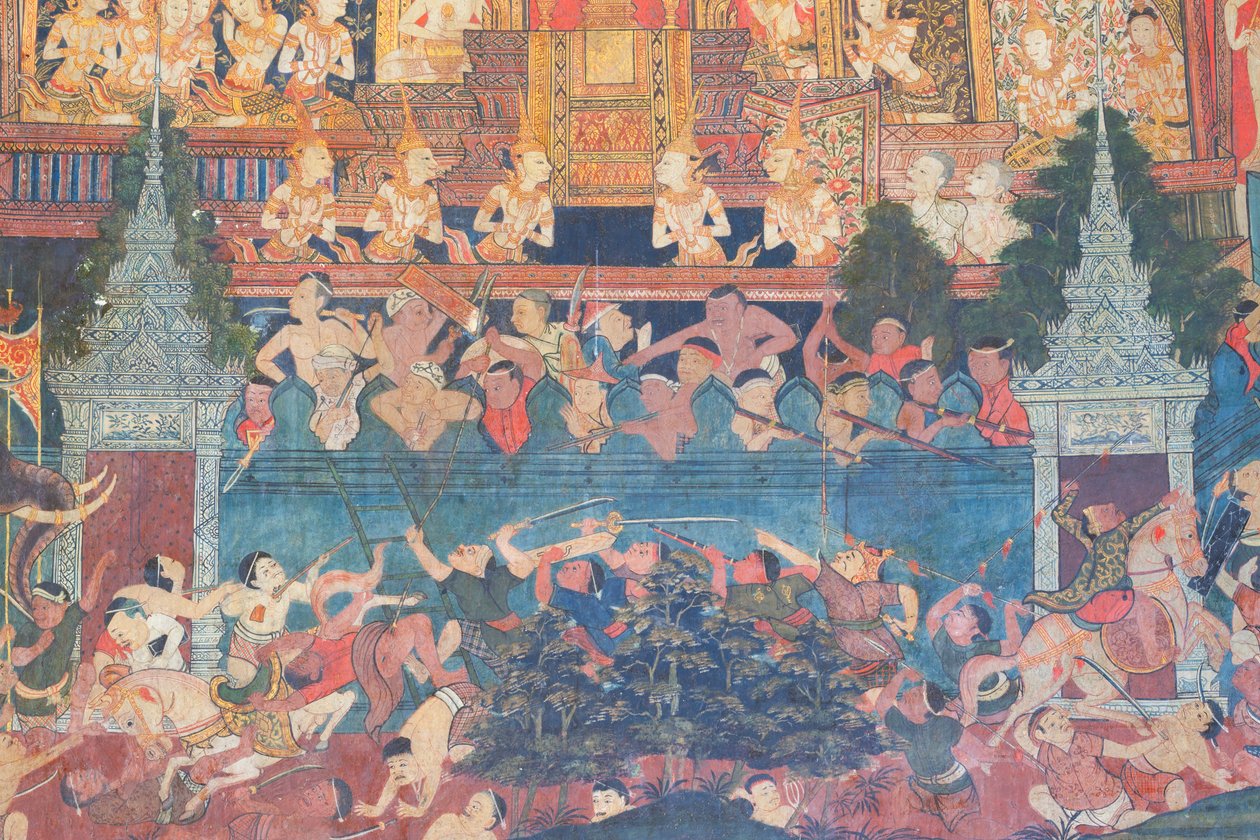 Muralmålningar i Buddhaisawan-kapellet, Wang Na-palatset av School Thai