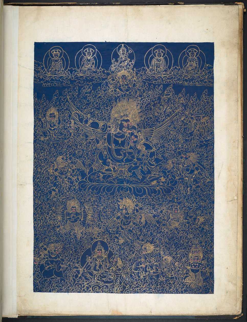 Lägg till. Eller. 3050    En av 12 teckningar som visar tibetanska gudar av en tibetansk konstnär, troligen i Lhasa, ca 1800    (gouache på papper) av School Tibetan