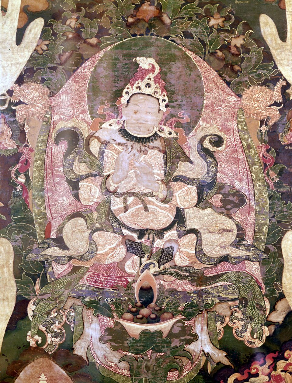 Gnya-khri-bcan-po, första kung av Tibet. Thai-till-tibetanska Paris Museum Guimet av School Tibetan