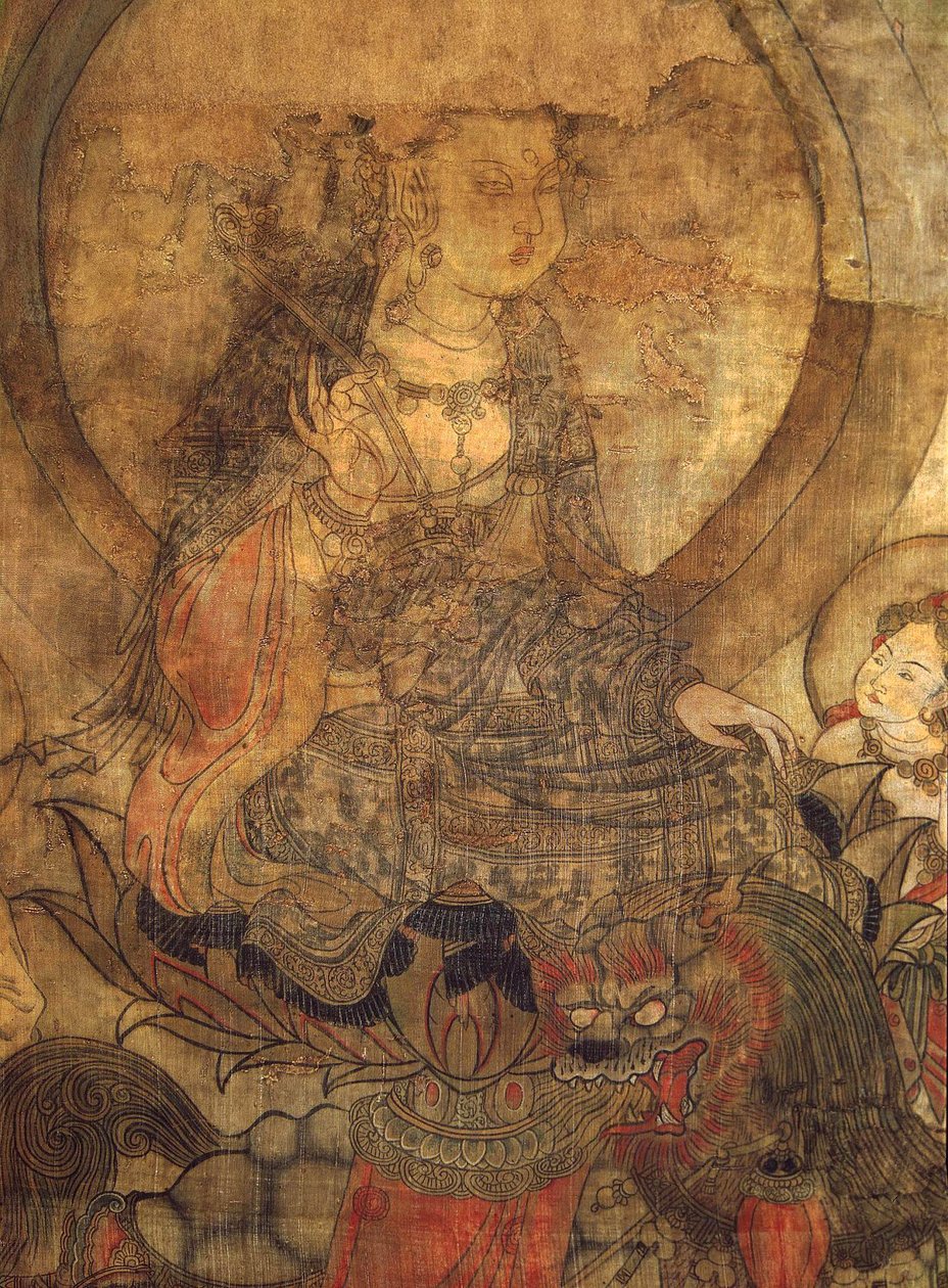 Tibetansk kultur: Manjushri (manjusri). Bläck på siden, storlek: 96x60 av School Tibetan