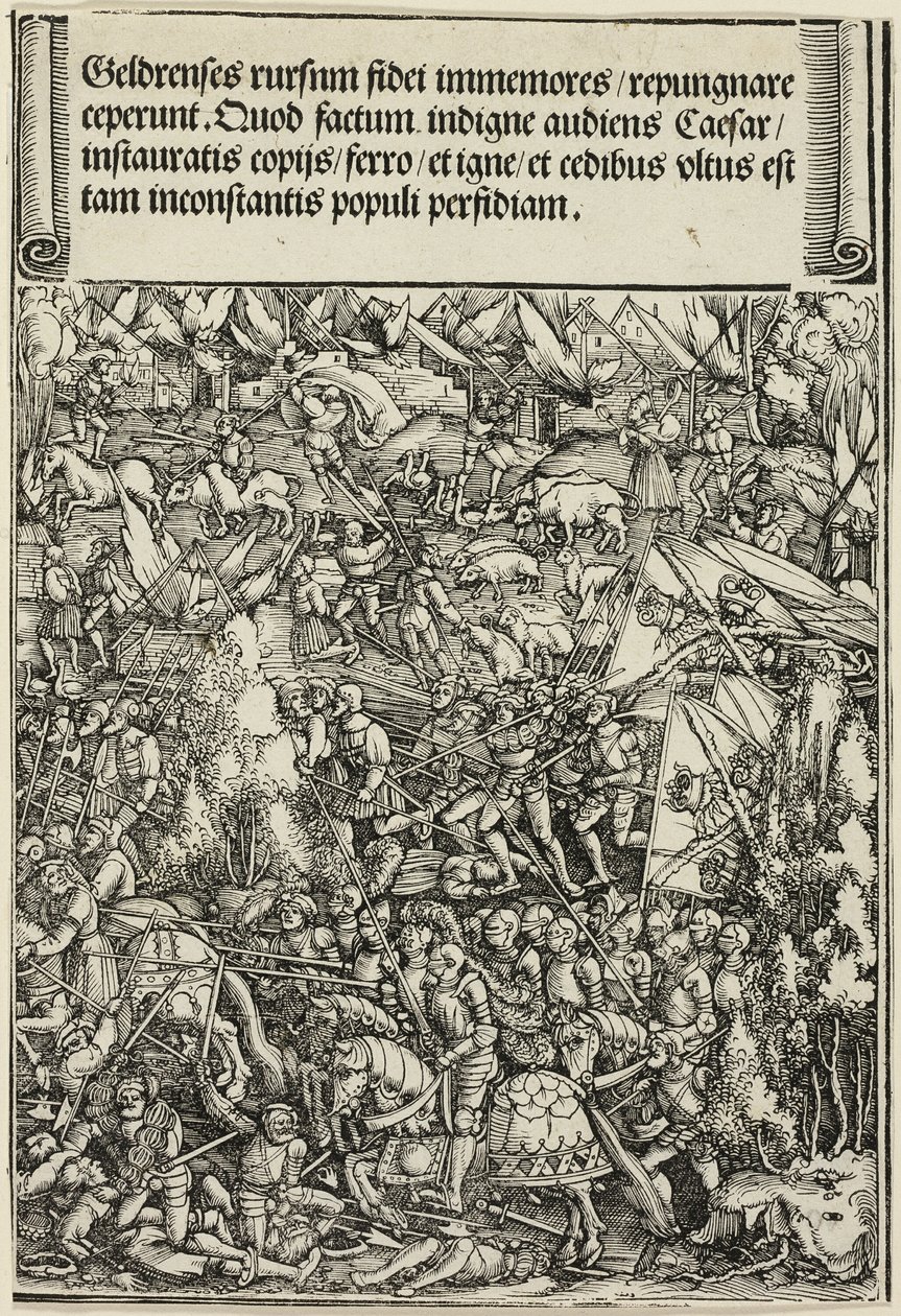 Andra kriget i Gueldres, från Maximilian I:s triumfbåge av School of Albrecht Dürer