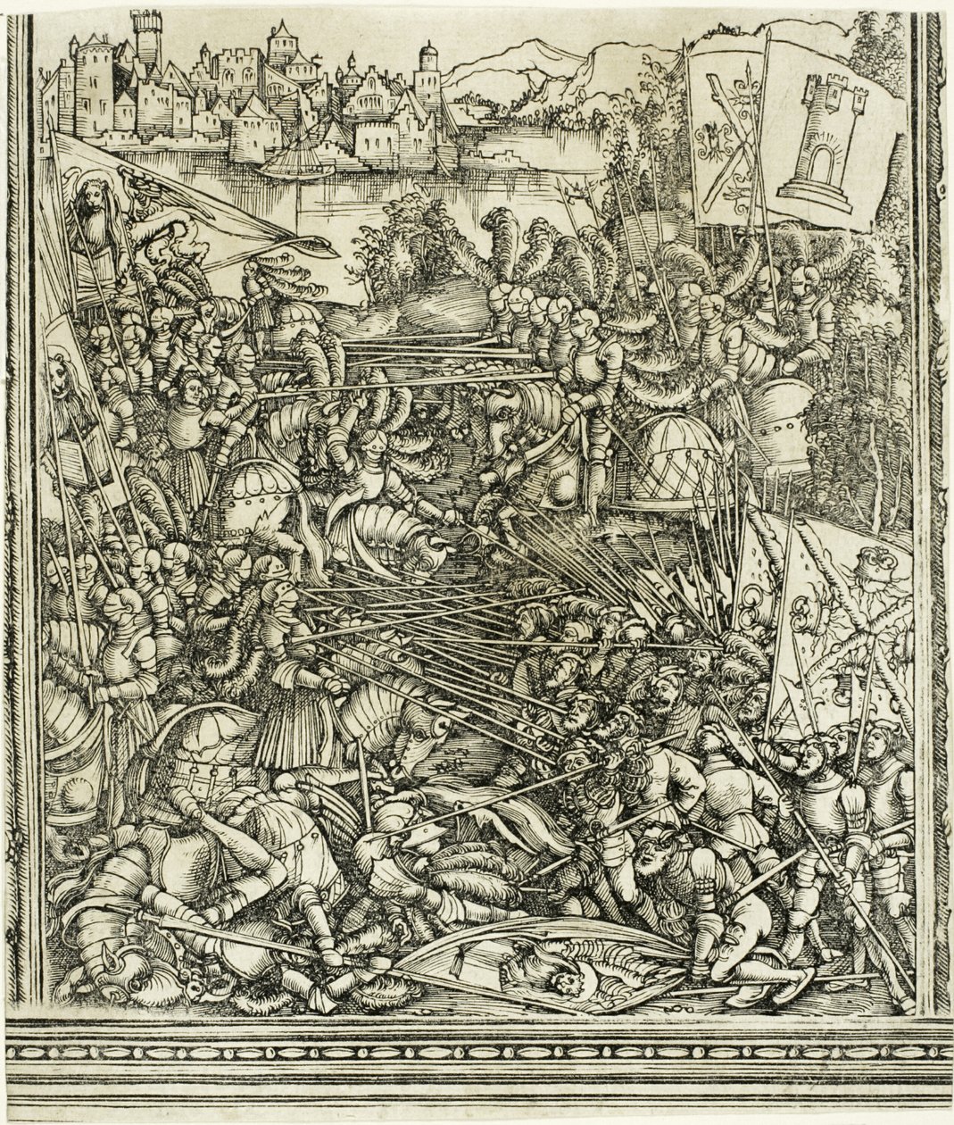 Kriget med Venedig, från Maximilian I:s triumfbåge av School of Albrecht Dürer