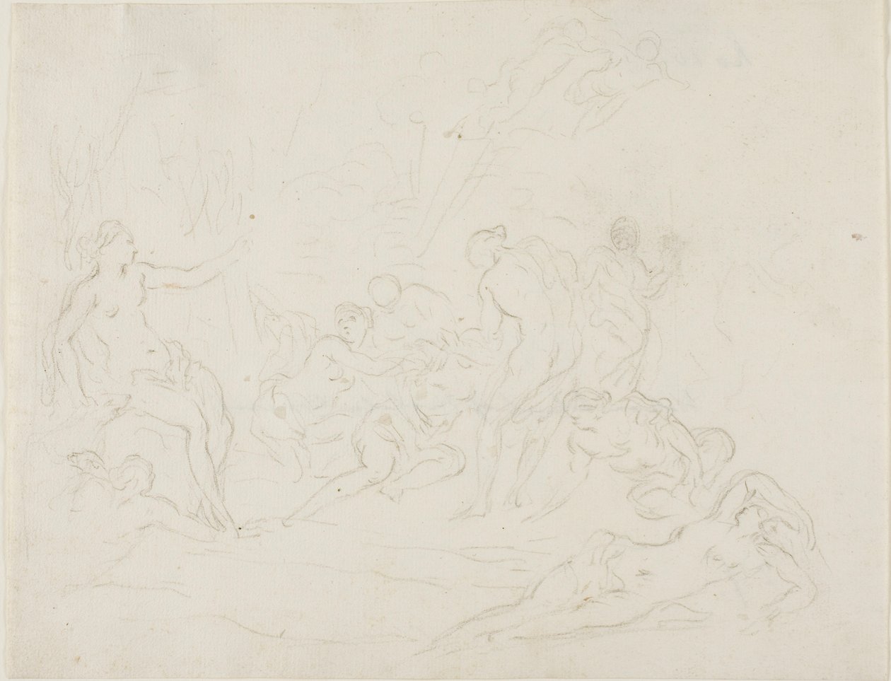 Diana och Callisto av School of Nicolas Poussin