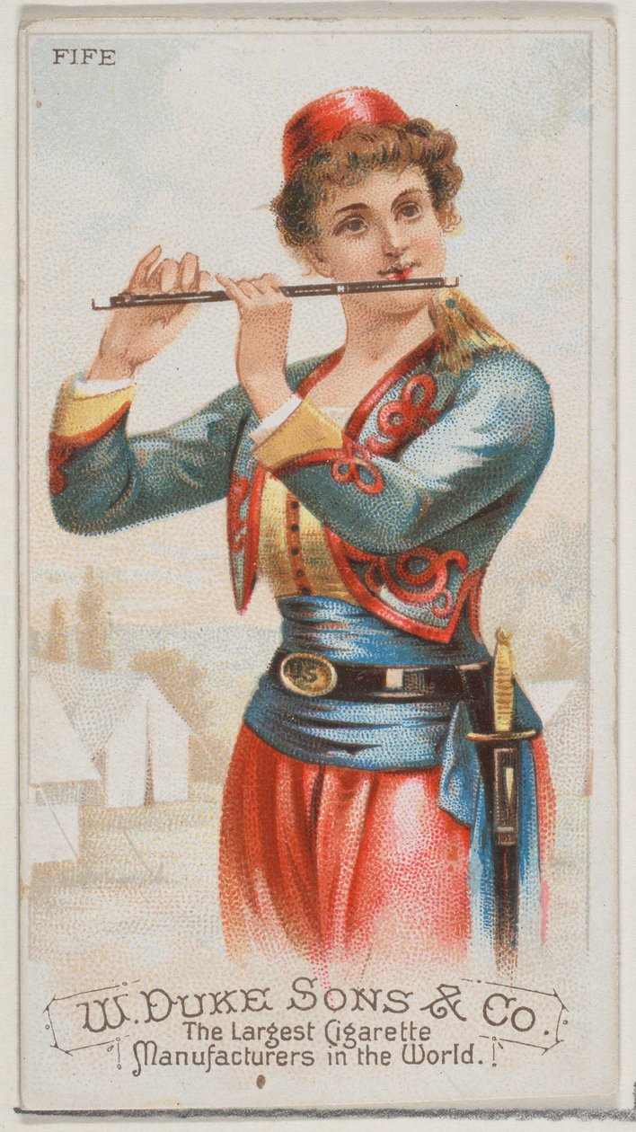 Fife, från Musical Instruments-serien N82 för cigaretter av märket Duke, 1888., 1888. av Schumacher and Ettlinger