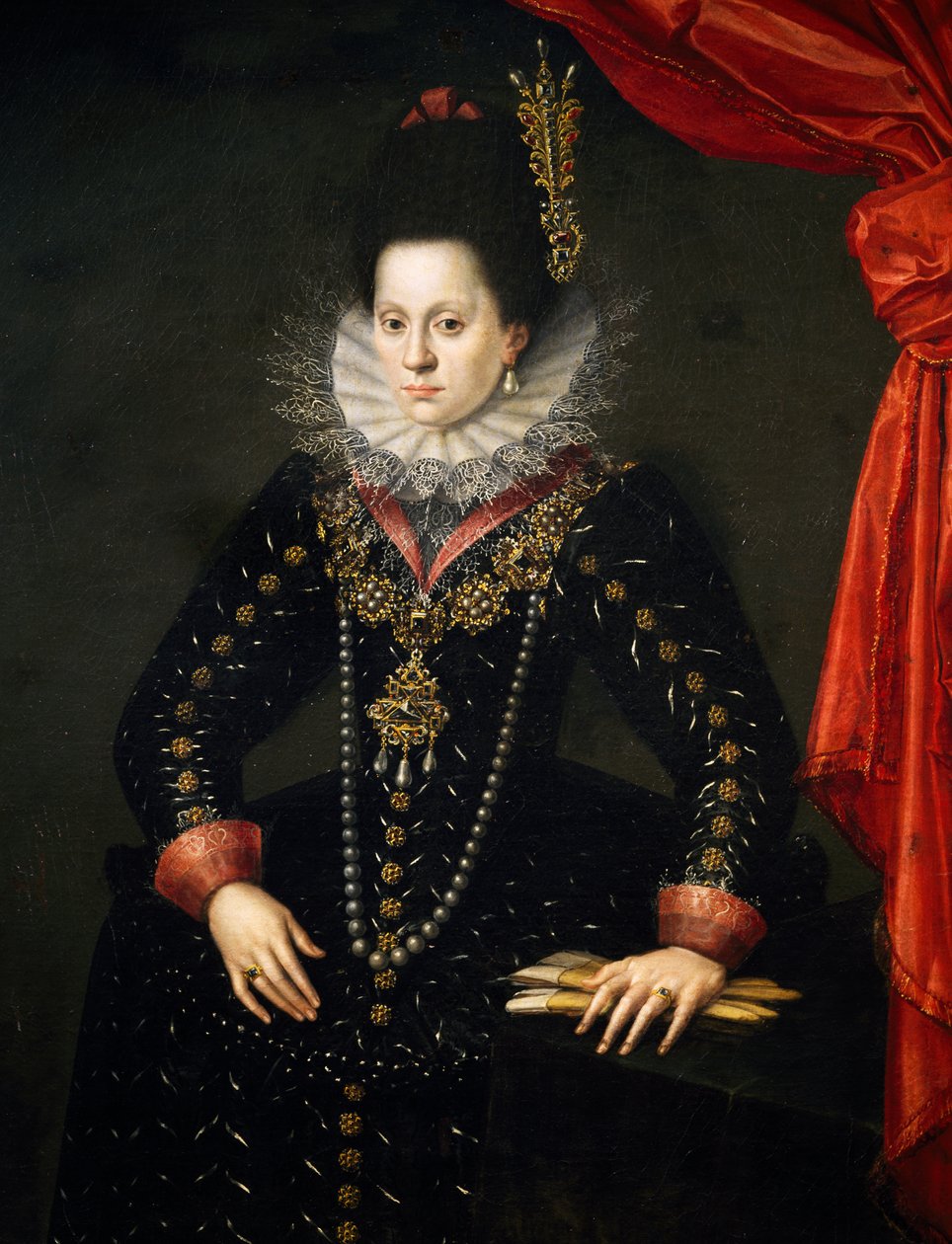 Porträtt av Elisabeth av Lorraine, hertiginna gemål av Bayern av Scipione (1550 98) Pulzone