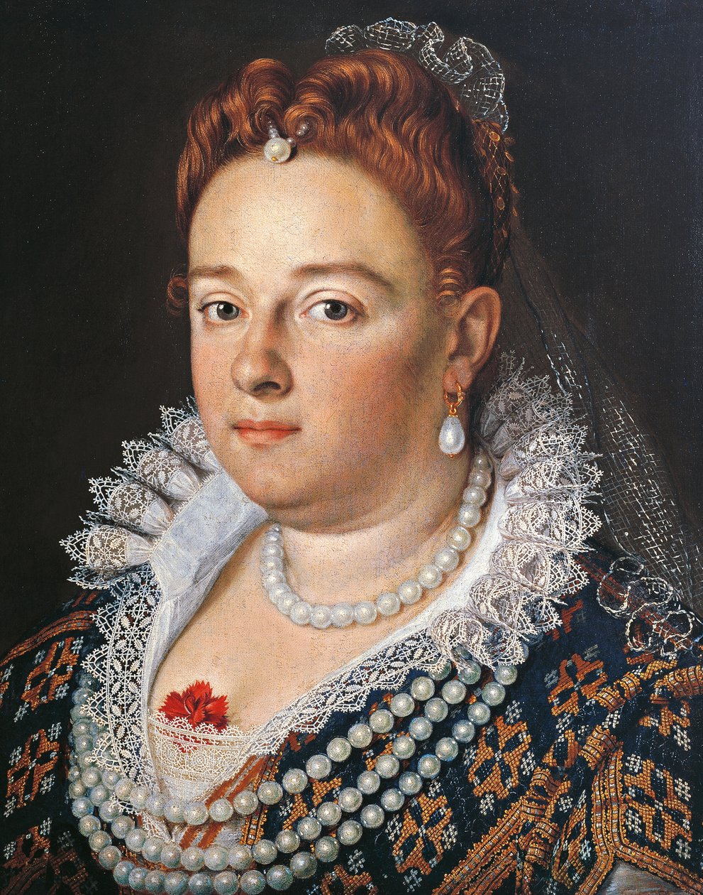 Porträtt av Bianca Cappiellos fru till Francesco I de Medici (målning) av Scipione (1550 98) Pulzone