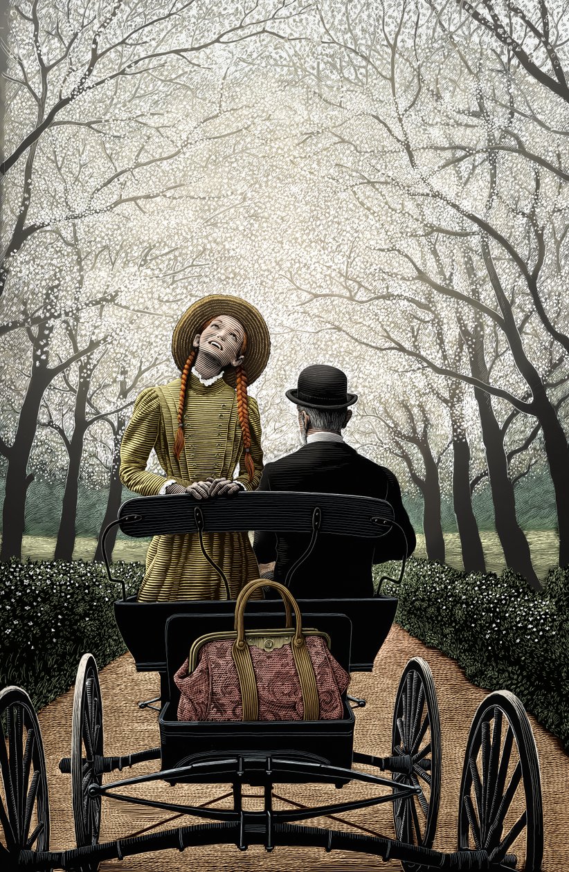 Anne på Grönkulla, 2004 (scratchboard, färglagd digitalt) av Scott McKowen