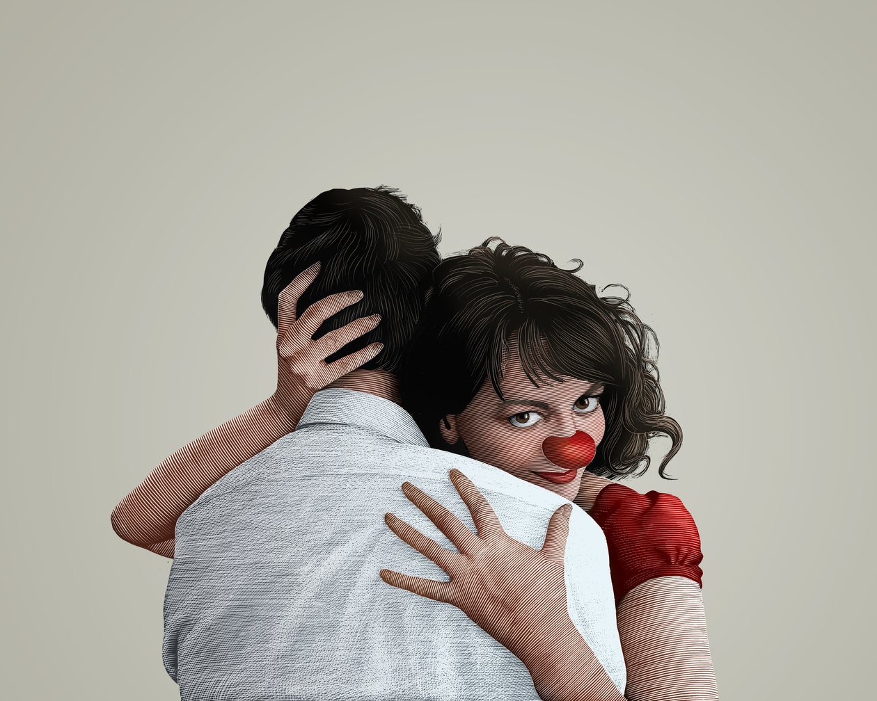Blind Date, 2018 (skrapkartong, färglagd digitalt) av Scott McKowen