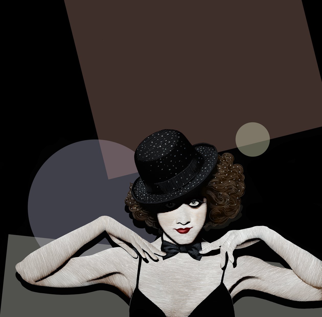 Cabaret, 2019 (skrapkartong, färglagd digitalt) av Scott McKowen