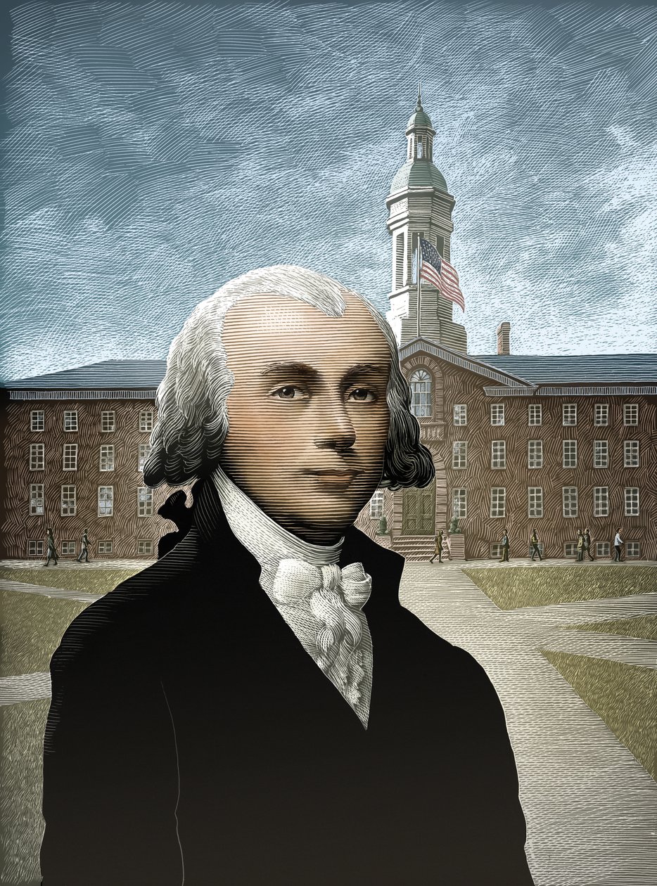 James Madison, 2008 (skrapkartong, färglagd digitalt) av Scott McKowen