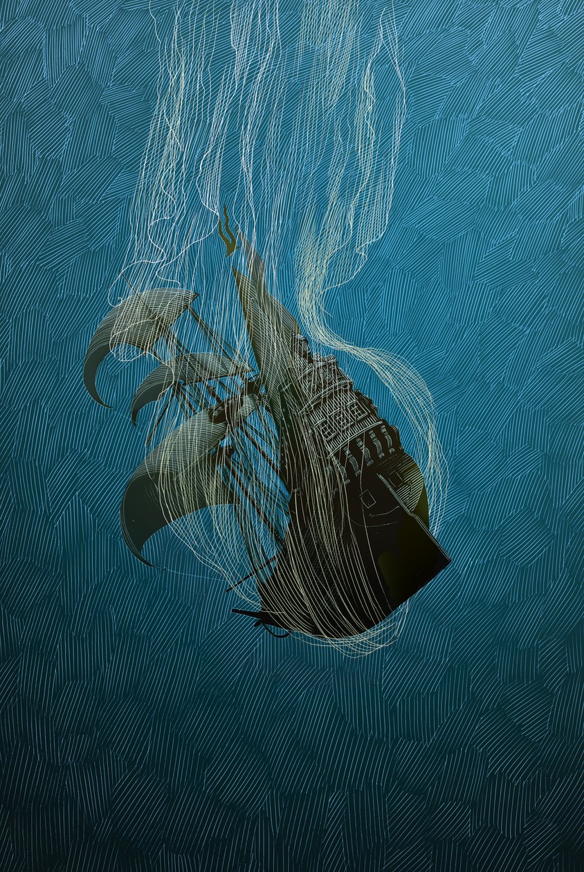 The Tempest, 2014 (skrapkartong, färglagd digitalt) av Scott McKowen