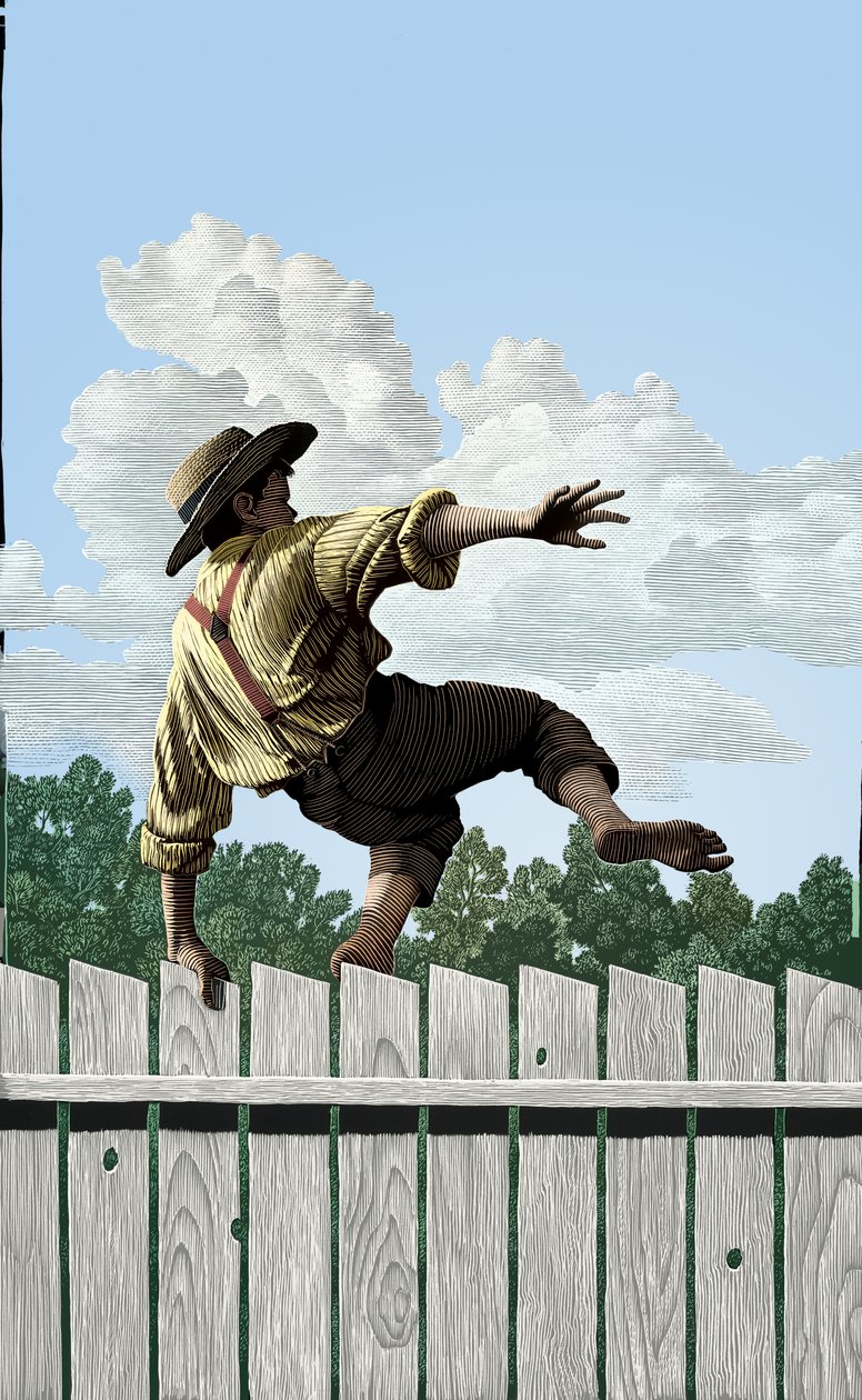 Tom Sawyer, 2004 (skrapkartong, färglagd digitalt) av Scott McKowen