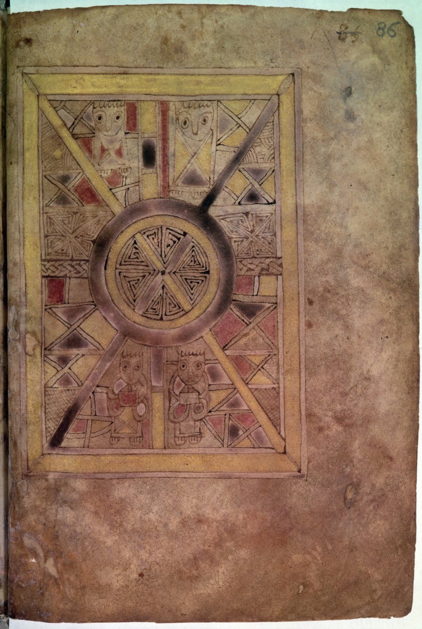 Ms 11.6.32 Ornamentell folio från "The Book of Deer" av Scottish School