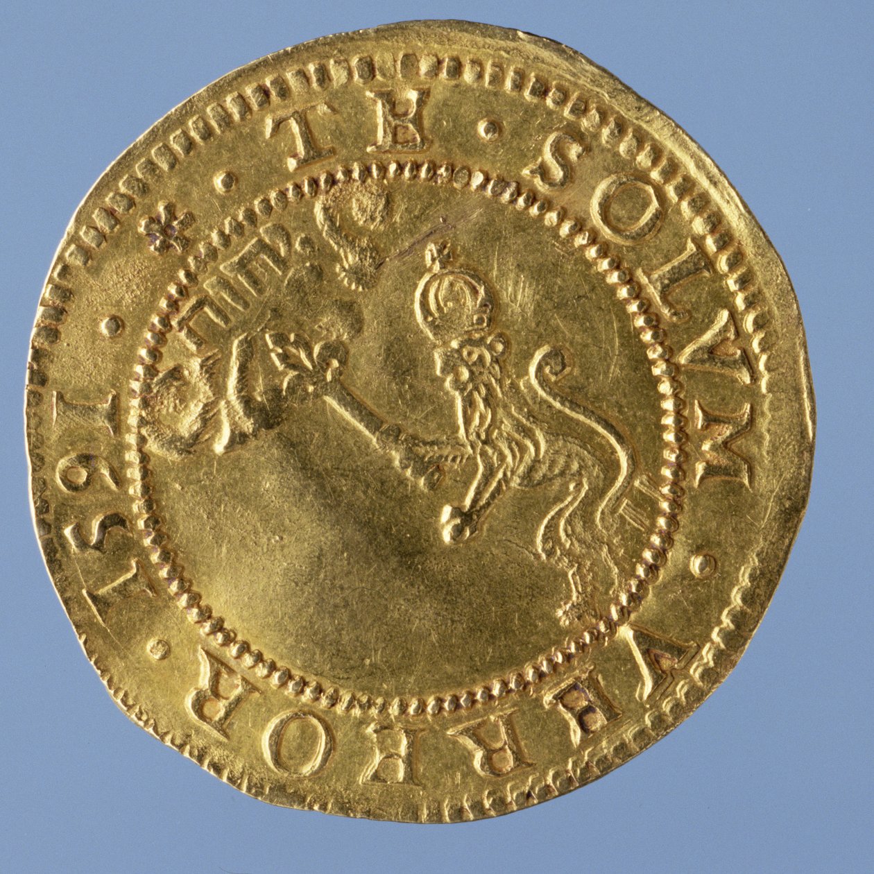 4-pund skotsk (hattstycke) av James I, Edinburgh mint, 1591 (omvänd) (guld) (för framsidan se 58855) av Scottish School