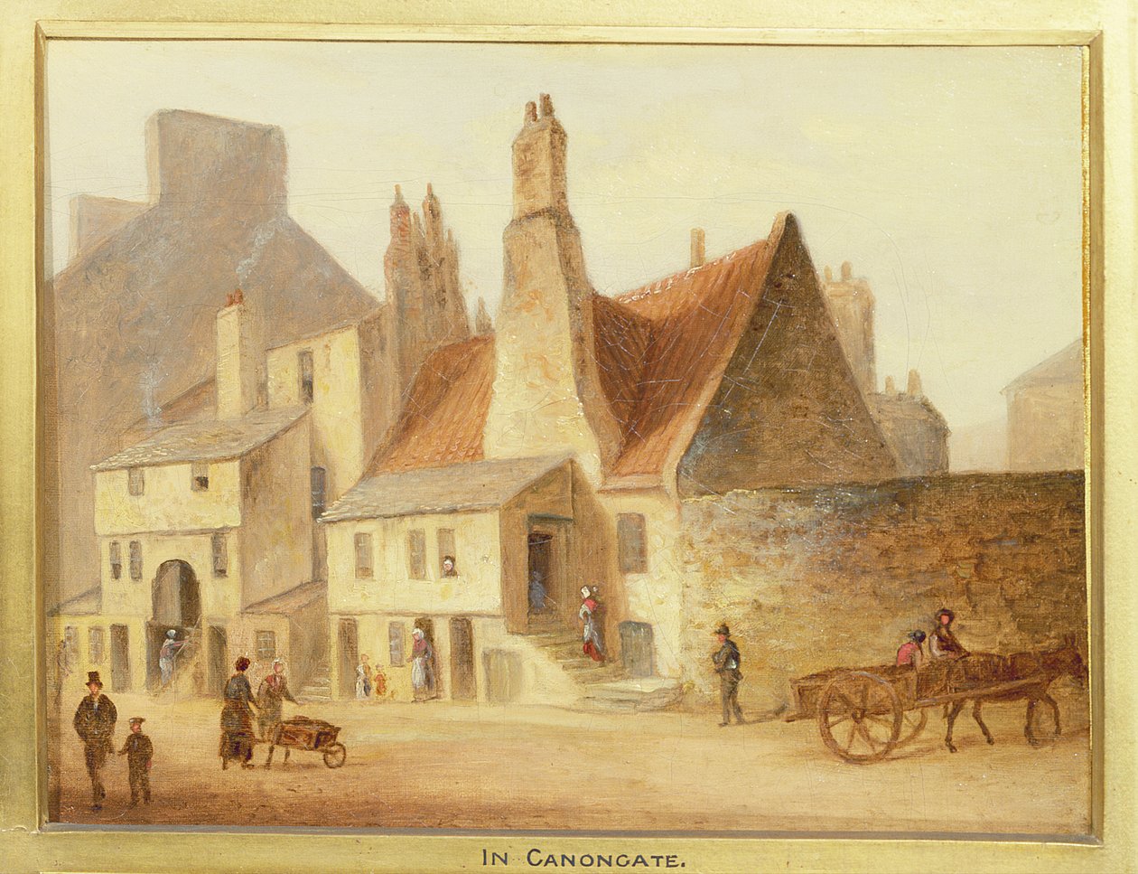 Canongate, detalj från Edinburgh: Nine Views of the Old Town av Scottish School