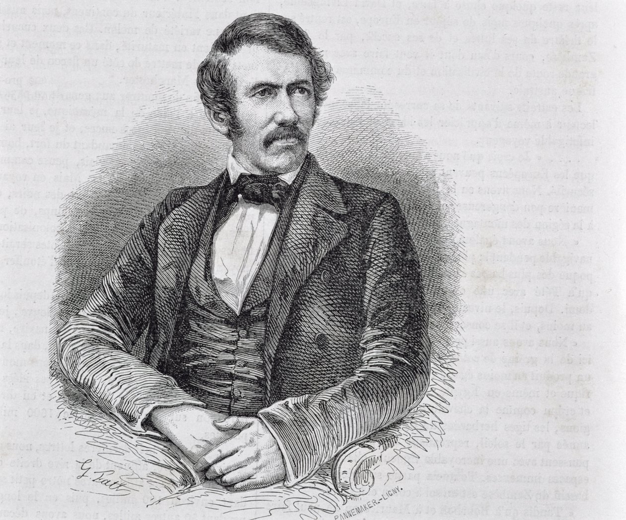 David Livingstone (1813-1873) graverad av S. Pannemaker av Scottish School