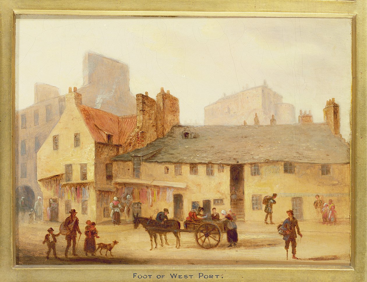 Foot of West Port, detalj från Edinburgh: Nine Views of the Old Town av Scottish School