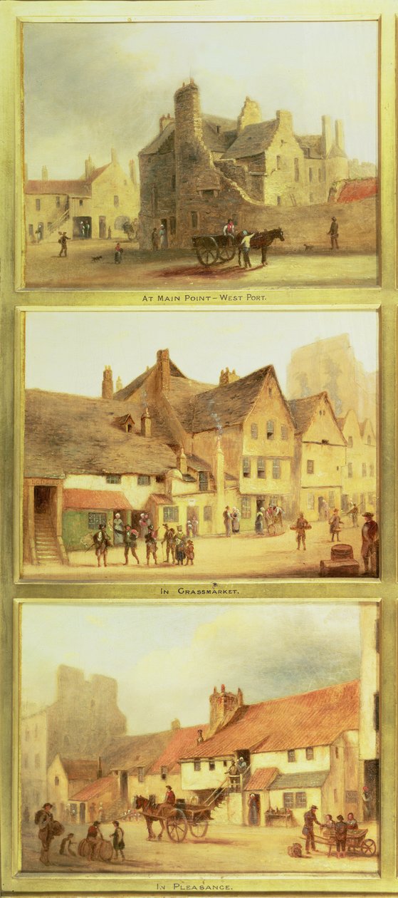 Main Point West Port, Grassmarket och Pleasance, detalj från Edinburgh: Nine Views of the Old Town av Scottish School