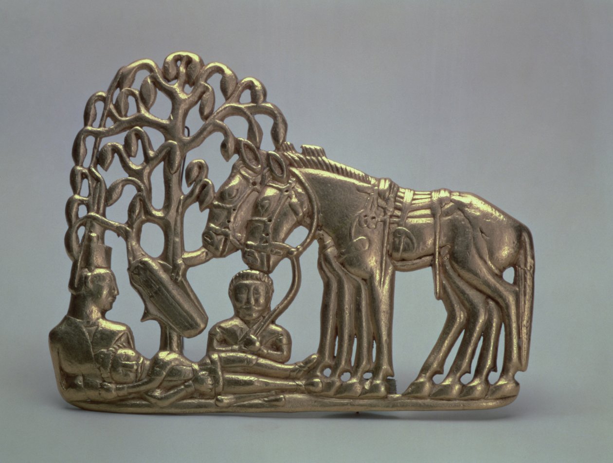 Bältesspänne, från Peter I:s sibiriska samling, 600-500-talet f.Kr. (guld) av Scythian