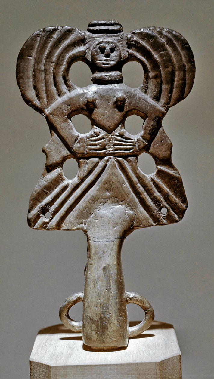 Art Scythian (Scythian civilisation eller Scythia): tankprydnad i brons från Ukraina, 500 - 300-talet f.Kr. Sankt Petersburg, Hermitagemuseet av Scythian