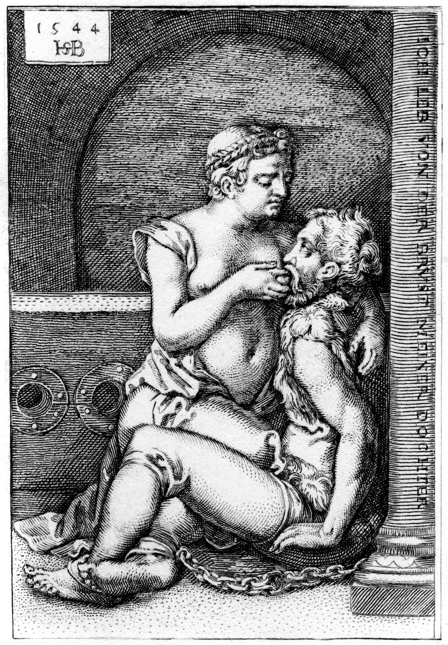 "Cimon och Pero", 1544 1849. av Sebald Beham