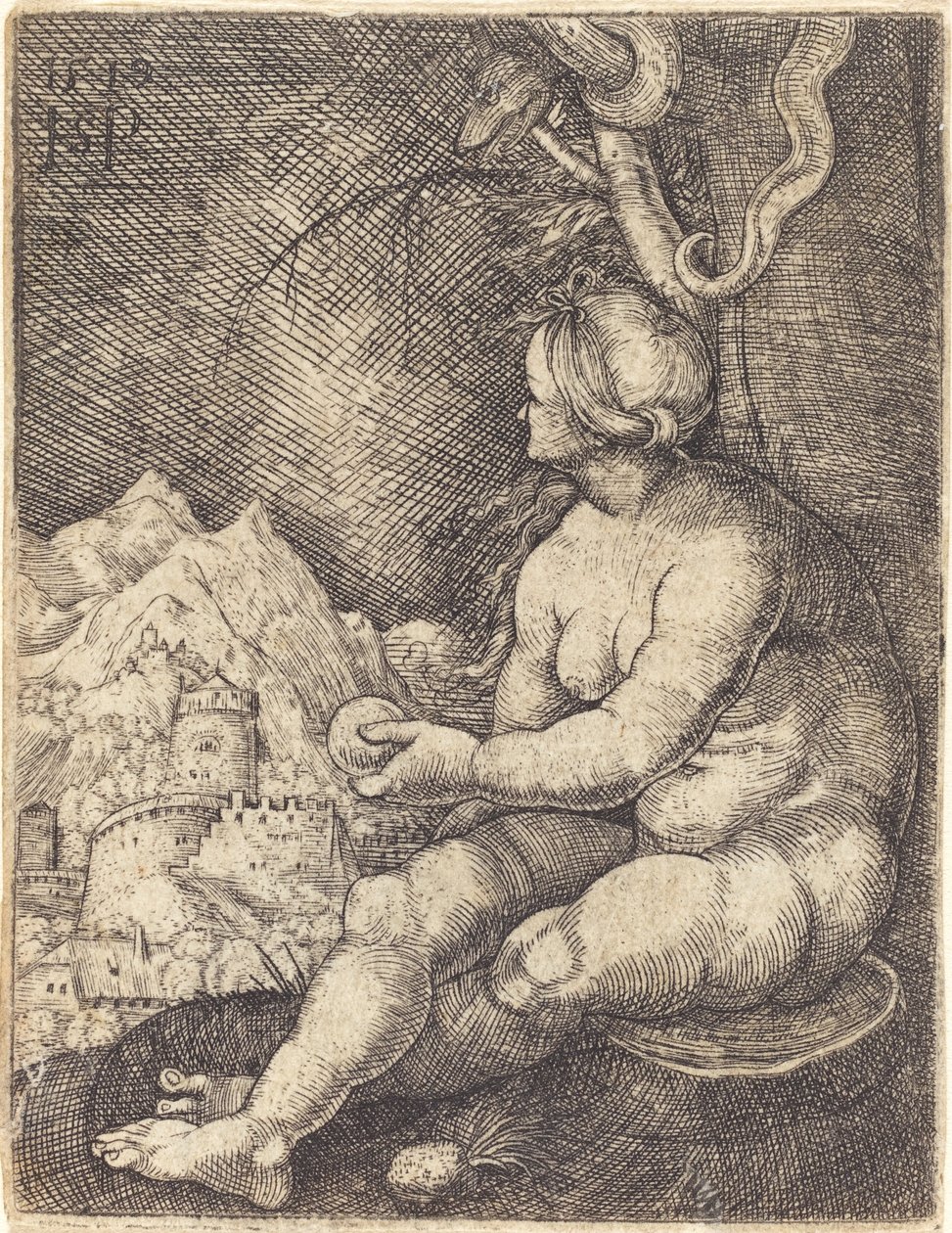 Eve Sittande av Sebald Beham