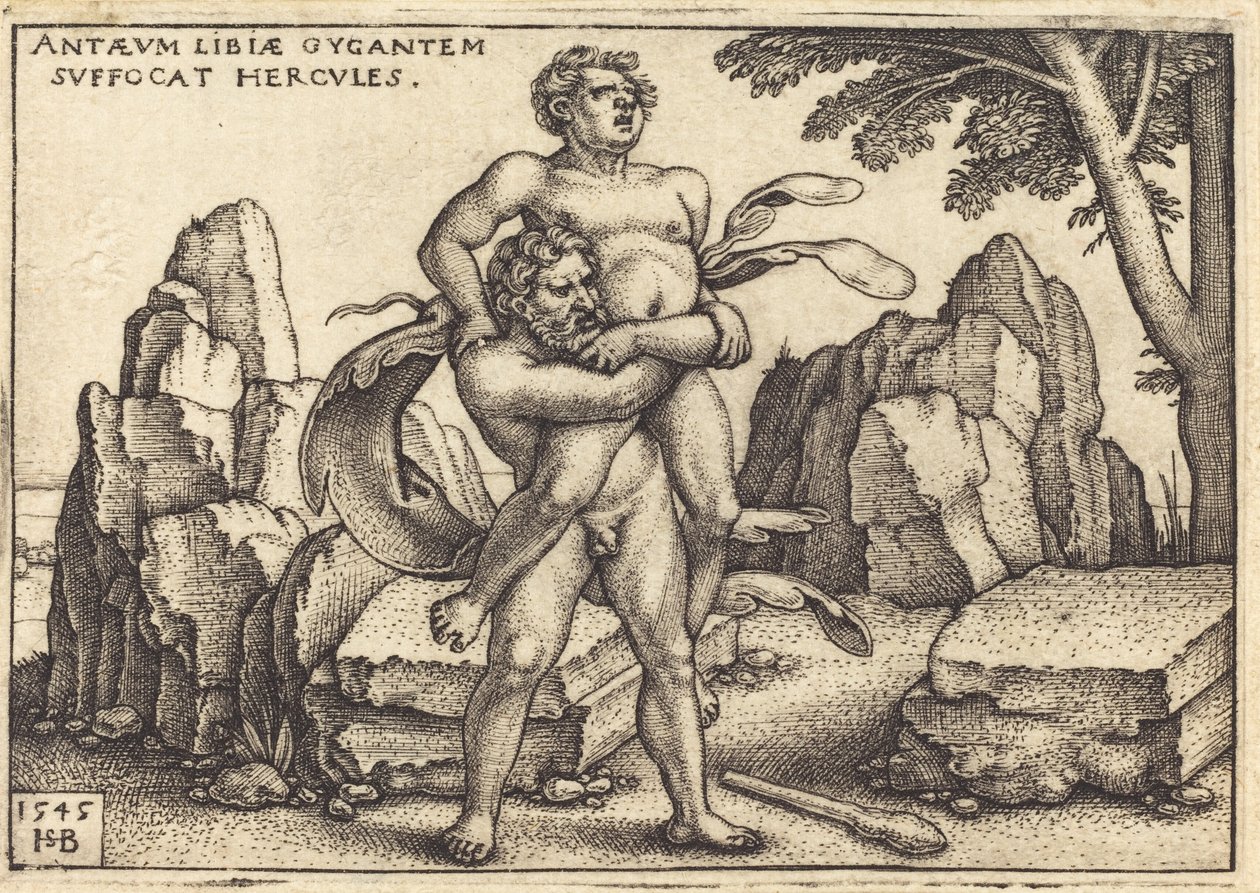 Herkules dödar Anthaeus av Sebald Beham