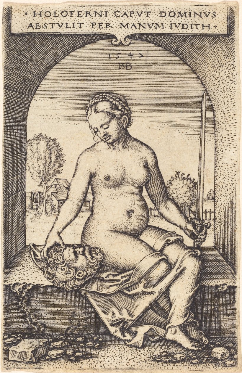 Judith sitter i ett fönster av Sebald Beham