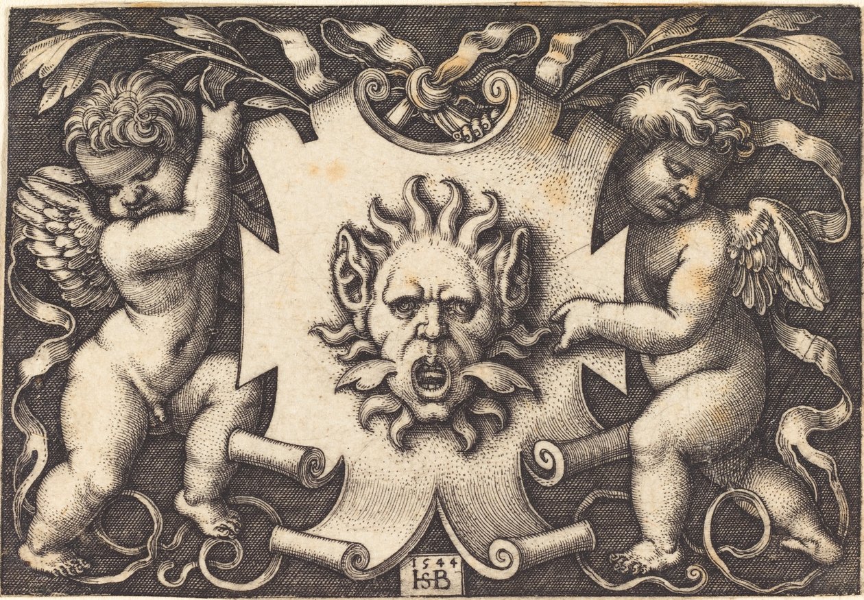 Mask Hålls av Two Genii av Sebald Beham