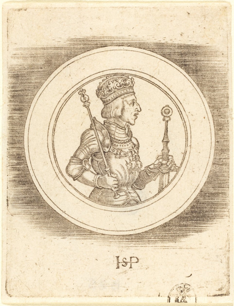 Medalj av kung Ferdinand av Ungern och Böhmen av Sebald Beham