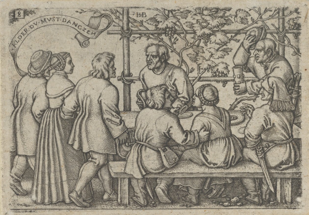 Bondefest, från Bondefesten eller de tolv månaderna, 1546-47. av Sebald Beham