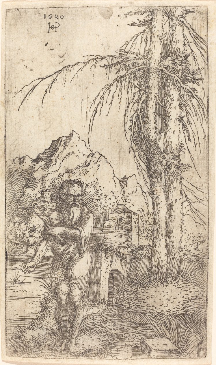 Saint Hieronymus i ett landskap av Sebald Beham