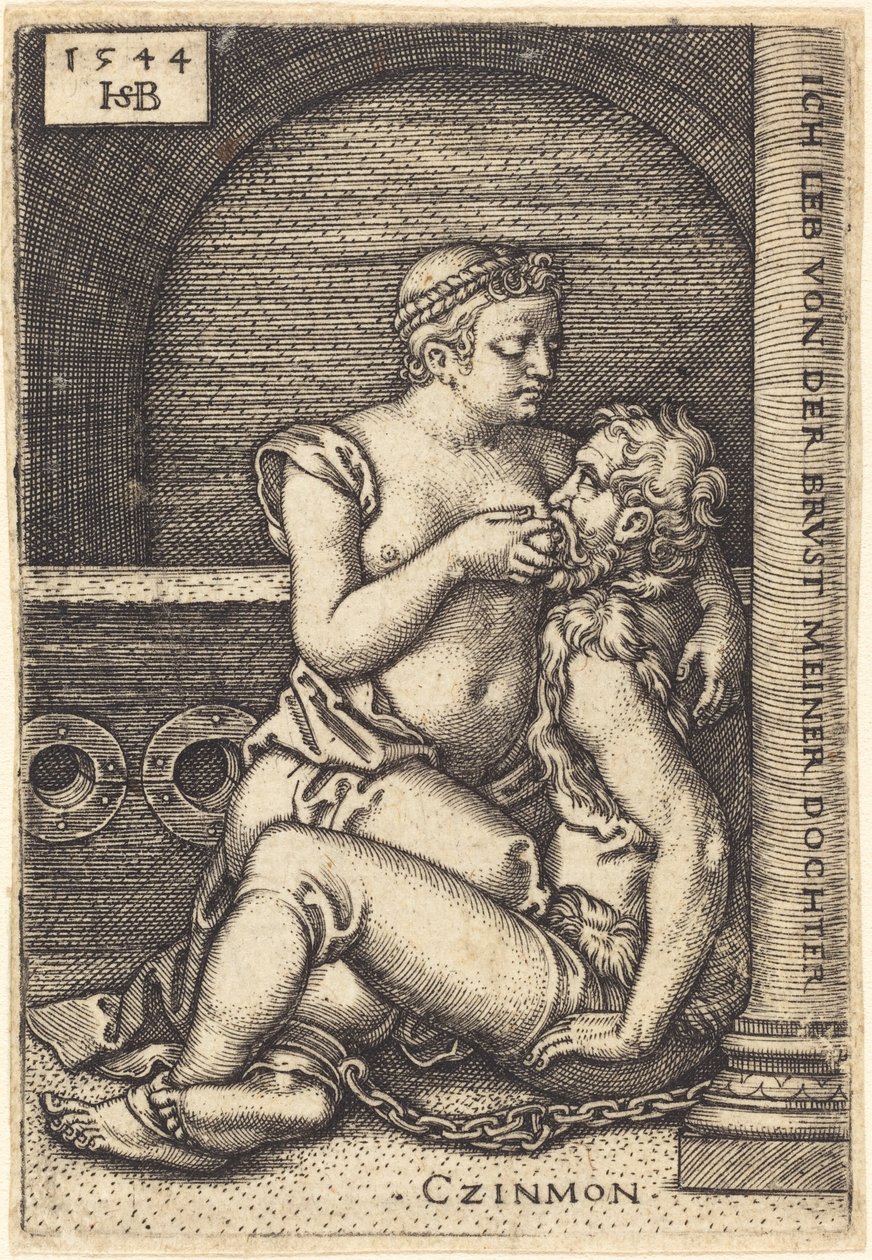 Simon och hans dotter (Cimon och Pero) av Sebald Beham