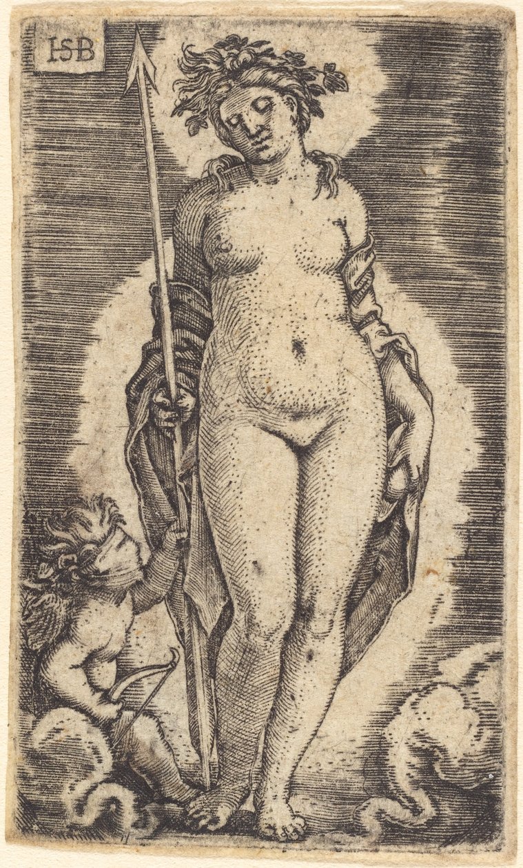 Venus och Amor av Sebald Beham