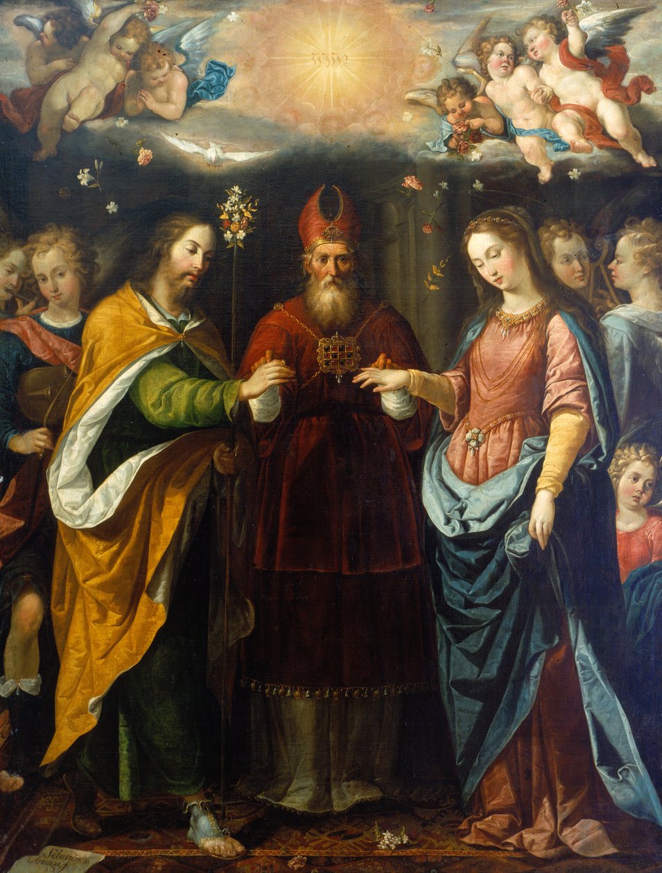 The Betrothal of the Virgin av Sebastian Lopez de Arteaga