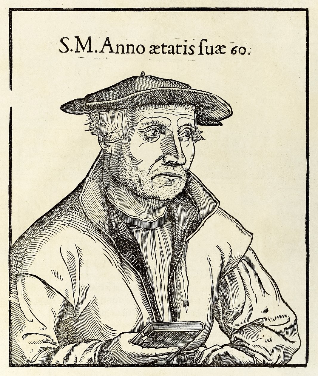 Porträtt av Sebastian Munster från en upplaga från 1550 av hans Cosmographia av Sebastian Munster